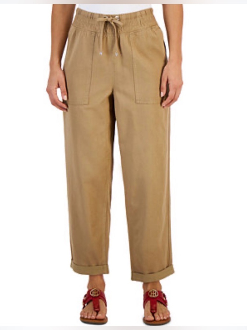 Tommy Hilfiger Women's Cuffed Pull-On Twill Pants